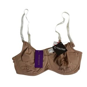 Lascana‎ Clear Strap Underwire T-Shirt Tan Bra Womens 36C New